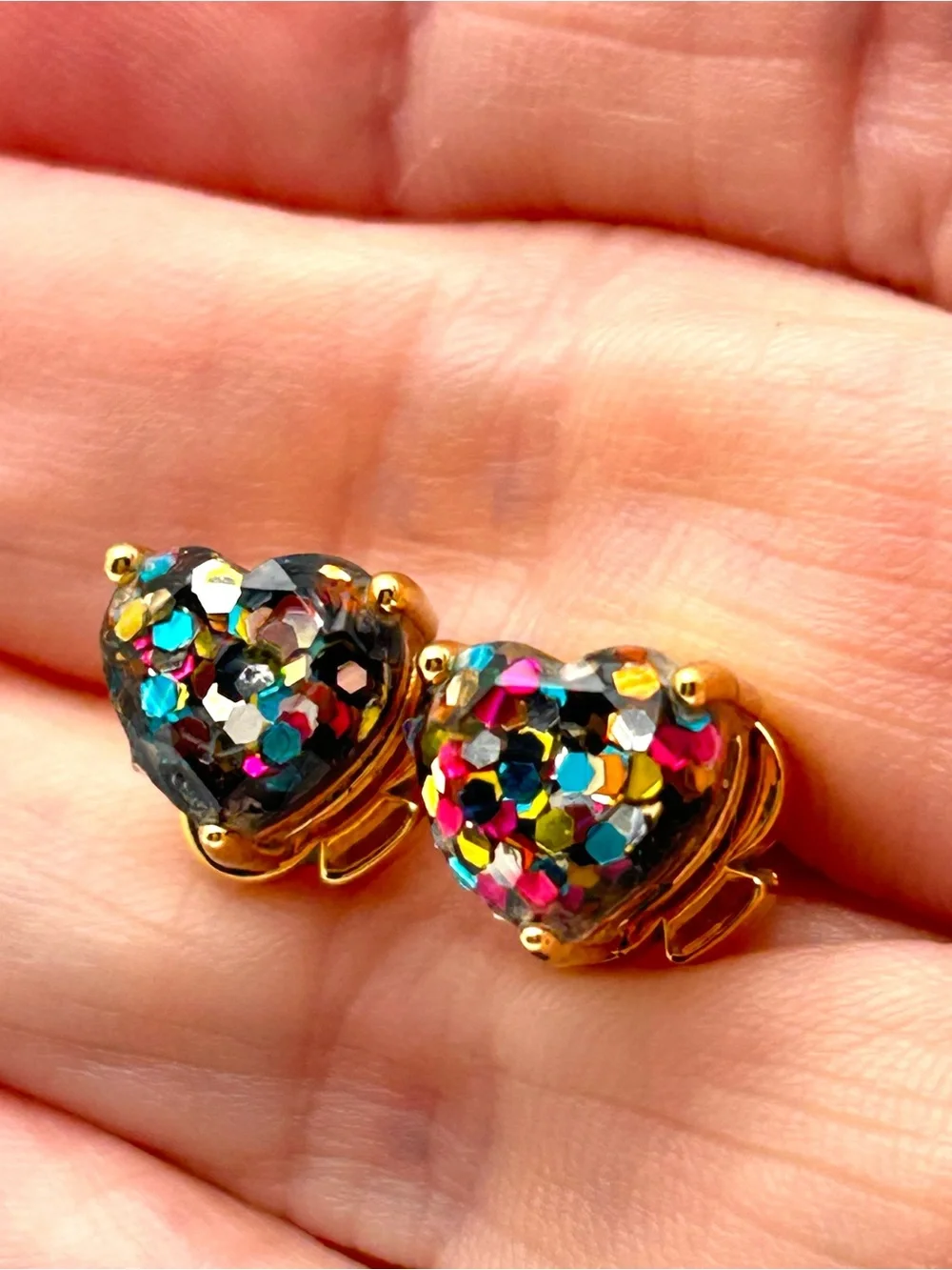 Kate Spade Glitter Heart Earrings